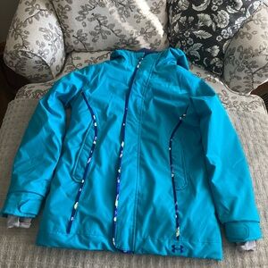 Girl’s Under Armour Cold Gear Infared Jacket Size YLG Blue/Purple GUC